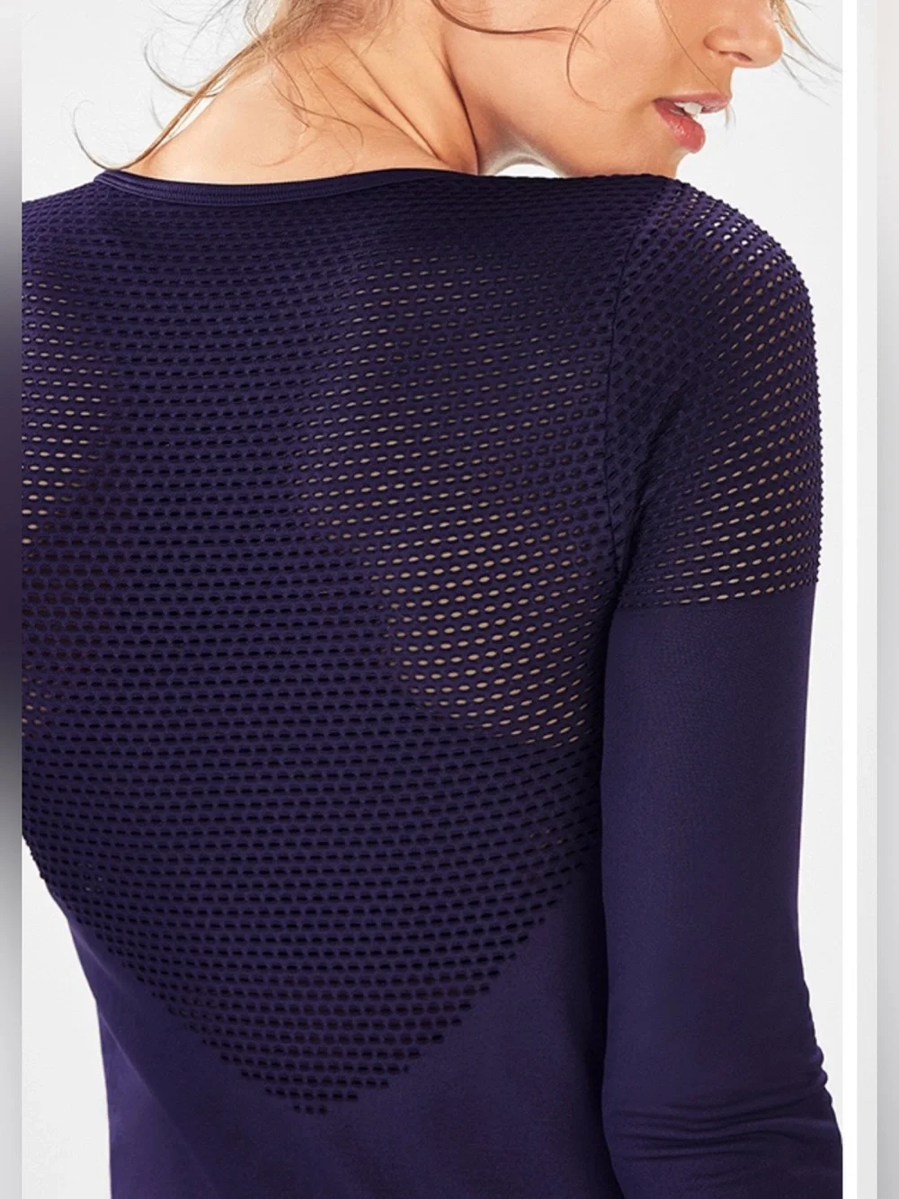 NWOT Fabletics Musetta Seamless Long-Sleeve Top | Indigo | Size L - Picture 4 of 12